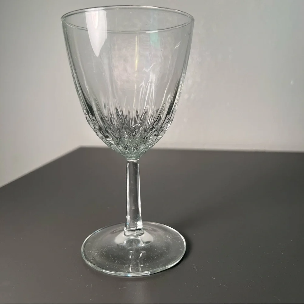 Small Crystal Wine Glass Goblet Clear Glass Stemmed - Picture 2 of 7